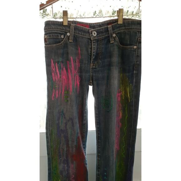 Adriano Goldschmied, AG The Angel boot cut, painted/distressed, USA, 27R, cotton - Picture 2 of 9
